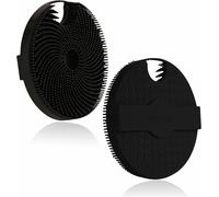 Silicone Body Brush,Gentle Exfoliating Body Scrubber Silicone Loofah With Foaming Bristles,Long Lasting And More Hygienic Than Traditional Shower Loofah (Black)