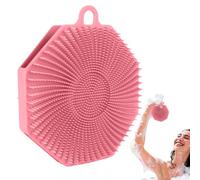 Silicone Body Scrubber, Handheld Soft Double-Sided Shower Brush, Reusable Skin Massage Tool, Gentle Bathing Accessory for Bathroom Gym Spa Daily Personal Care and Travel Use