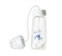 Silicone Bottles - Hands-Free Nursing | Leak-Proof Set For Travel | 6x6x21cm | Anti-Colic Fast Flow Nipple Straw | Wide Neck Self Feeder Milk Cup For Boys, Girls, Home, Bedroom, Daycare
