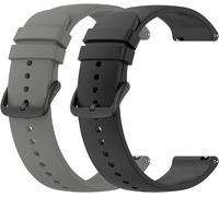 Silicone Bracelet Pour Amaz Fit Gts 3/Gts 4 Mini/Gts 2/Gts 2e/Bip U/Bip U Pro/Bip Lite, [2 Pièces] 20mm Souple Bracelets De Montre Remplacement Sgle Bracelet [Libération Rapide], Gris + Noir