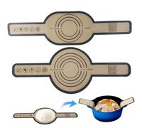 Silicone Bread Sling 2pcs Mat à pain pour le four hollandais non de boulangerie de silicone sans bâton ovale ＆ Pâte à forme ronde avec manche pâtisserie réutilisable manche
