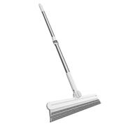 Silicone Broom - Double Sided Pole Extendable Multifunctional, 15.75×43.31inch Broom Squeegee Sweeper for Marble Tiles Cement Glass Window Bathroom Decks Home Office Use
