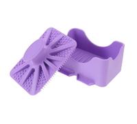 Silicone Brosse Exfoliante Corps Violet Porte-savonnette Égouttoir | Poignée Ergonomique Antidérapante, Nodules de Massage Denses, Séchage Rapide, Peau Sensible et Personnes Âgées