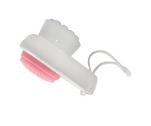Silicone Brosse Nettoyante Visage Double Face pour Hommes | Poils Souples et Côté Texturé, Poignée Ergonomique, Format Compact pour Voyage, Rose