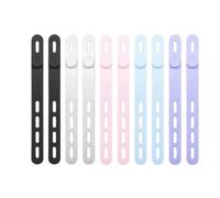 Silicone Cable Organizer Ties | 10 Pieces Reusable Silicone Desk Cable Organizers, Cord Ties For Charging Cables, Ideal For Indoor, Office, Car, Hotel, Travel, Phone, Headphone, Charger & Ear