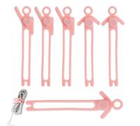 Silicone Cable Ties, 6 x Electronic Charging Cable Cord, 4.13x0.47in Silicone Material, Headphone Wire Bundling Straps, Functional Tool for Travel Home, Femmes, Hommes