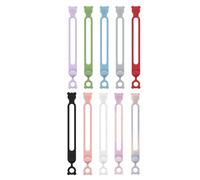 Silicone Cable Ties, Cable Organizer Set, Elastic Cord Straps, Bear Head Fasteners for Reusable Wire Management in Computer Car Daily Travel Kitchen Home Use, 4.25x0.47x0.3 Inches