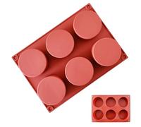 Silicone Cake Mold - 8.35x5.91x0.98 Inches Cake Molds for Baking Silicone | 6 Grids Non-Stick Round Candy Molds | Kitchen Baking Accessories | Multipurpose Cakes Môlds for Home Kitchen Bakery Cafe
