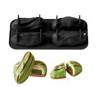 Silicone Cake Molds, 4 Cavity Food Grade Non Stick Heat Resistant Baking Mold Easy Release Silicone Tray for Chocolate Candy Dessert Baking Oven Freezer Party Birthday Home Use