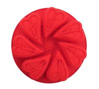 Silicone Cake Molds - 7 Cavity Heart Shape, Reusable Baking Tray, Non Stick Dessert Mould for Chocolate Candy Jelly Soap Candle Making Craft Kitchen Tool