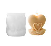 Silicone Candle Making Molds - Coeur Shape Non Stick Candles Mold | Silicone Molds Soft Candle Making Moulds for Family Friends Colleagues