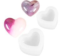 Silicone Candle Molds-2 Pieces Heart Shaped 3d Candle Holder Resin Candle Holder Candlestick For Diy Epoxy