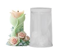 Silicone Candle Molds - 3D Mermaid Tail Flower Casting Mould | DIY Casting Molds | Mermaid Tail Flower 3D Resin Moulds For Artists Craft Lovers Jewelry Maker Designer Hobbyists Cement Holiday Home