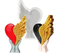 Silicone Candle Moulds,3d Heart Wing Candle Molds For Easy Release Candle Molds Aromatherapy Valentine's Day.[W310]