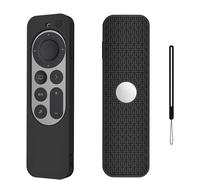 Silicone Case Compatible With 2022 Apple Tv 4K (3Rd Generation)/Apple Tv 4K 2021 Siri Remote Control, Non-Slip Protective Remote Case Cover ¿ Black