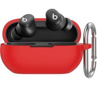 Silicone Case for Beats Solo Buds (2024) [Added Metal Carabiner] Protective Case Anti-Scratch Shockproof Cover for Beats Solo Buds 2024 Charging Case (Red)