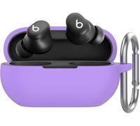 Silicone Case for Beats Solo Buds (2024) [Metal Carabiner Added] Protective Case Anti-Scratch Shockproof Cover for Beats Solo Buds 2024 Charging Case (Lavender)