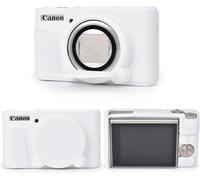 Silicone Case for Canon PowerShot SX740 SX730 HS Camera,Soft Rubber Protective Case for Canon SX740 SX730 HS-with Removable Lens Cover-White