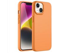 Silicone Case For Iphone 14 6.1 Inch, Full Body Protection With Silky Touch, Shock-Resistant Soft Microfibre Cloth Lining (Orange)