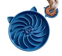 Silicone Cat Slow Feeder Bowl, Anti-Slip Puzzle Pet Feeder for Dry and | Spiral Maze Design to Slow Down Fast Eating, Secure Bottom Suction Cup Prevents Sliding, Flexible Food-Grade Silicone for