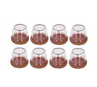Silicone Chair Leg Caps Protectors Stool Foot Pads Table Round Felt Chairs Legs Floor Protector Mute Thickened Transparent for Non-slip Table Chairs Leg End Cap M 8pcs (Large Size)