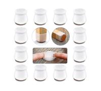 Silicone Chair Leg Caps with Felt for Hardwood Floors 24 Pcs - Size,Color:12pcs,White