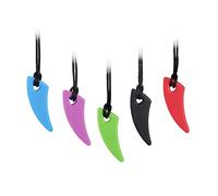 Silicone Chewing Teether Necklace, Soft Sensory Nursing Tools Chewelry Pendant for Autism, ADHD, and Teething Kids （5 Pack, Spike Shape）