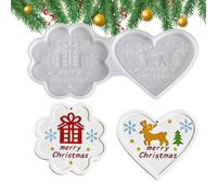 Silicone Christmas Decoration Molds, Diy Hanging Tag Molds, Snowman, Christ | Silicone Ornaments Molds For Holiday Festive Party Beginners Studio Kitchen Hobby
