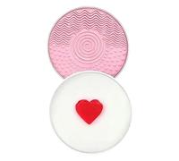 Silicone Cleaning Mat, Makeup Brush Washer, 3.54x3.54x1.18 Inches Tool with Soap Feature, Portable Cosmetic Scrubber, Dirt Remover with Textured Style, Brush Cleaner for Artist and Daily