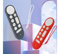Silicone Coque Compatible avec Google TV Streamer 4K TV 2024 Télécommande, Housse de Protection Caoutchouc Souple, Antichoc - Rouge