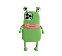Silicone Coque pour iPhone X/XS, CrazyLemon 3D Saucisse Bouche Dessin Animé Enfants Filles Amusant étuis Souples Mode Elégant Kawaii Unique Housse Protection - Grenouille Verte