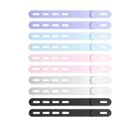 Silicone Cord Ties - 10 Pieces Reusable Cable Organizer, Flexible Wire Wrap Fastener, Desk Storage Holder Charging Cable Management Solution Compact Lightweight Gadget Accessory For Indoor Outdoor Off