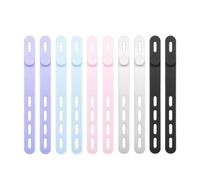 Silicone Cord Ties - 10pcs Reusable 12cm | Cable Organizer Ties, Charging Cable Management Straps, Cord Wrap Storage Clips For Phone Charger Headphone Earbud Wires | Travel Office Use