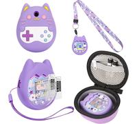 Silicone Cover & Hard Case Compatible With Tamagotchi Pix Virtual Pet Toys,Tamagotchi Pix Virtual Toys Protective Cover With Wrist Strap,Screen Protector And,Lilac,Minimalist