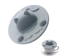 Silicone Cup Lid - 4.13x4.13x1.57 Inches Cup Cover | Cat-Shaped Coffee Cups Cover | CupCovers with Tea Bag Holder | Silicone Dustproof Cat Glass Covers Coffee Cups Lid for Milk Beverage Côffee