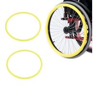 Silicone de Couvertures de Main Courante de Fauteuil Roulant Housses de Protection for Anneau de Poussé Couvre la Roue Arrière de Fauteuil Roulant pour Améliorer L'adhérence(Yellow,22 inch)