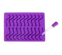 Silicone de ver gommeux à 20 cavités pour la fabrication |Outil de bricolage antiadhésif de qualité alimentaire pour chocolat/gâteau/gelée |Comprend un compte-gouttes pour un