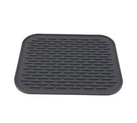 Silicone Dish Drying Mat for Kitchen Counter | Rectangular Heat Tolerant & Grip - Enhanced Mat | Built - in Drain Lip Helps Avoid Water Marks / Safeguards Countertops (Small Size)
