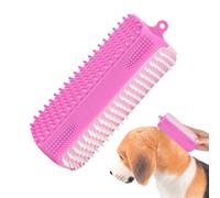 Silicone Dog Brush, Grooming Bath Brush, 5.12x1.77in Deep Cleaning Tool, Gentle Soft Bristles, Ergonomic Handle for Small & Medium Breeds, Puppies, Cats, Indoor Use