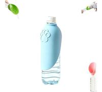 Silicone Dog Water Bottle Adapter, Foldable Leakproof Pet Water Dispenser Cap with Bowl, Slip-on Accessory Fits Standard Bottles for Dog Cat Walking Travel (Blue)