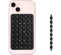 Silicone Double Sided Suction Phone Holder, Removable Car Phone Holder Handsfree Suction Phone Holder For Mobile Devices Mirror Glass (Black)