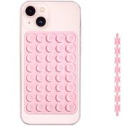 Silicone Double Sided Suction Phone Holder, Removable Car Phone Holder Handsfree Suction Phone Holder For Mobile Devices Mirror Glass (Pink)