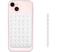 Silicone Double Sided Suction Phone Holder, Removable Car Phone Holder Handsfree Suction Phone Holder For Mobile Devices Mirror Glass (White)