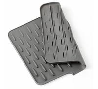Silicone Drying Mat Slip Resistant Quick Dry Pad, 13,78 x 11,02 pouces Compact Design Spill Prevention Mat for Dishwashing, Kitchen, Sinks, Pots Utensils and Safety
