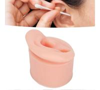 Silicone Ear Model Flexible Soft Reusable High Simulation Piercing Ear Model for Education Display Light Skin Left