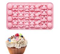 Silicone Easter Mold, Bunny Chocolate Pan, 21.1x12.1cm with Nonstick Feature, Cake Decorating Tool, Spring Party Accessory with Floral Design, Supply for Home and Kitchen