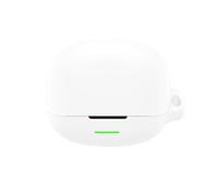 Silicone écouteurs Étui de Protection en pour QCY MeloBuds N65 Housse Antichoc pour boîtier de Recharge avec Mousqueton(Blanc)
