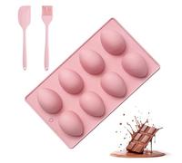 Silicone Egg Shaped Molds for Oven, Non-Stick Easter Egg Silicone Mold for Baking for Cake, Jello, Chocolate, Dessert with 2 Bonus Gifts (D)