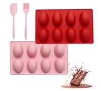 Silicone Egg Shaped Molds for Oven, Non-Stick Easter Egg Silicone Mold for Baking for Cake, Jello, Chocolate, Dessert with 2 Bonus Gifts (B+D)
