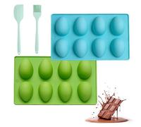 Silicone Egg Shaped Molds for Oven, Non-Stick Easter Egg Silicone Mold for Baking for Cake, Jello, Chocolate, Dessert with 2 Bonus Gifts C)